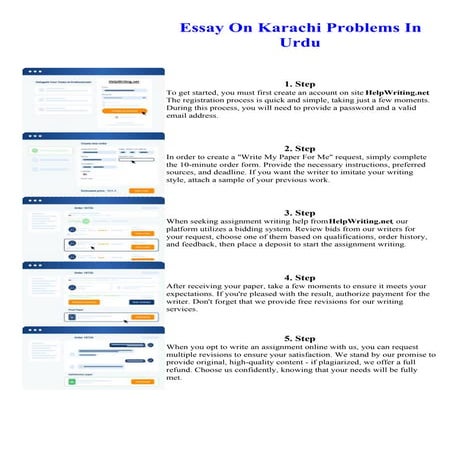 Essay On Karachi Problems In Urdu. Online assignment writing service.