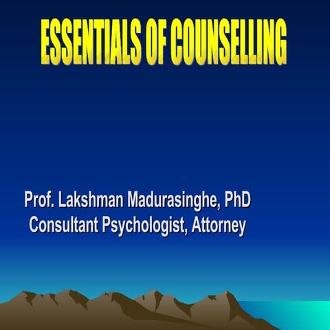 Essentials Of Counselling
