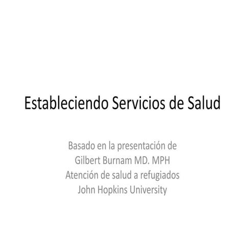 Estableciendo Servicios De Salud
