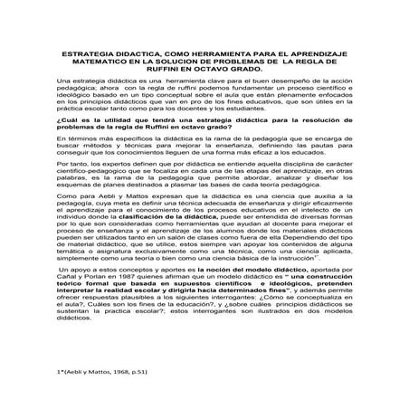 Estrategia didactica regla d ruffini
