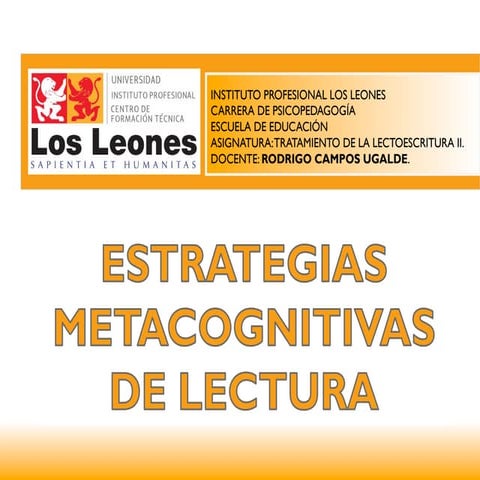 Estrategias metacognitivas de lectura
