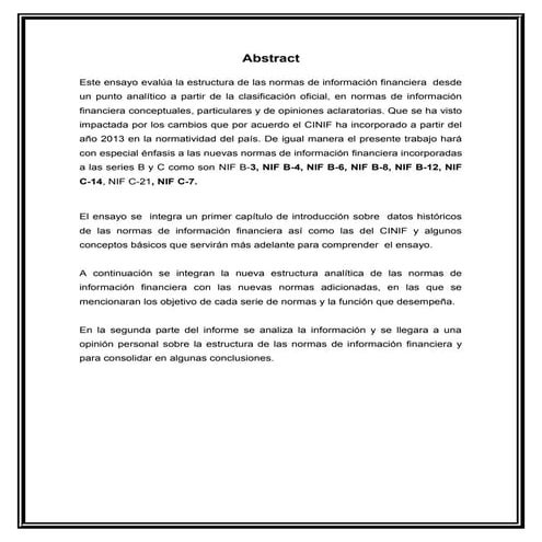 Estructura de las NIF y NIIF