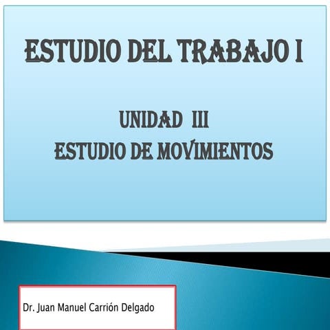 Estudio del Trabajo. Análisis de Movimientos.