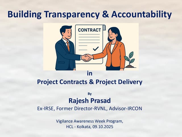 Ethics and Contract Management HCL dt 09.10.25- A presentation made by Rajesh...