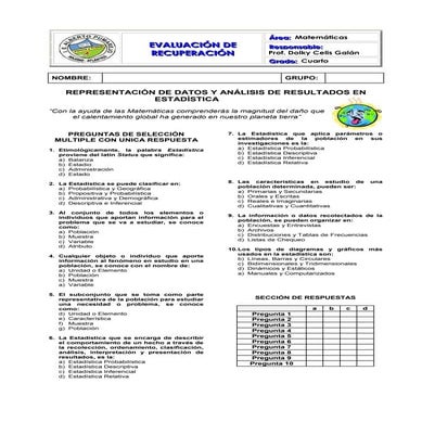 Evaluación escrita componente matemáticas