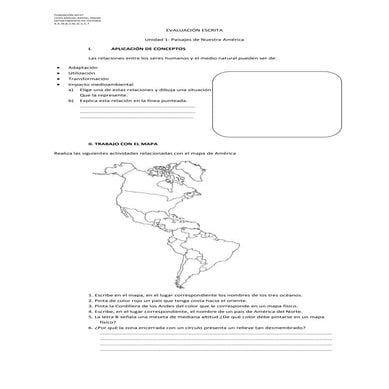 Evaluación escrita unidad 1