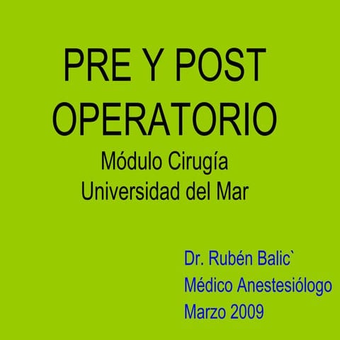 Evaluación Preoperatoria Dr. Balic