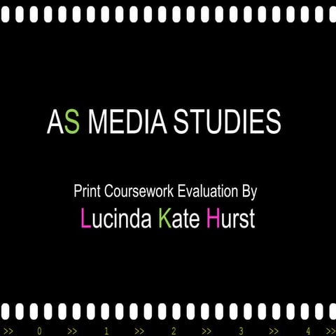 Evaluation of AS Media Coursework
