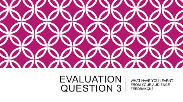 Evaluation question 3