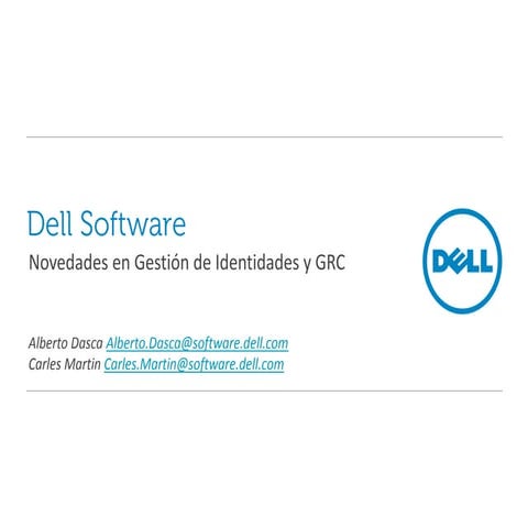 Presentación Evento SAP GRC Barcelona Dell Software y Omega Peripherals