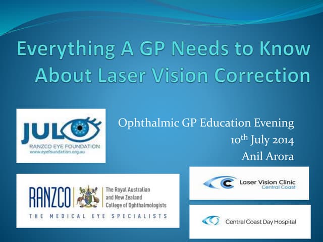 Everything a General Practitioner needs to know about Laser Vision Correction