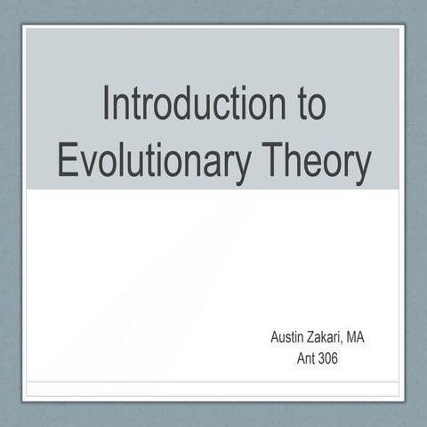 Evolutionary theory