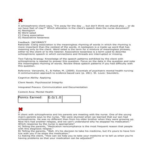 Evolve psychiatric exam