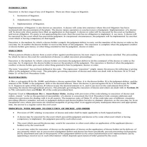 Execution under cpc order 21