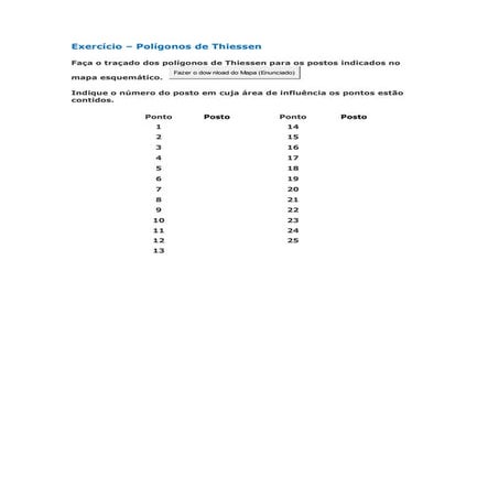 Exercício polígonos thiessen