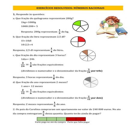 Exercicios resolvidos (Frações)