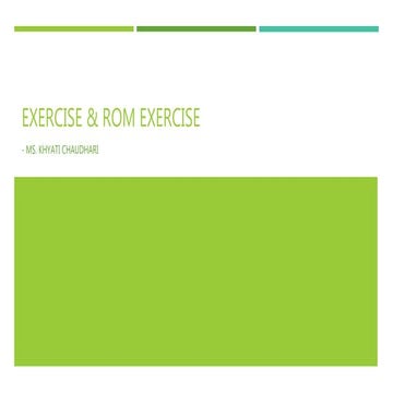 Exercise &amp; rom exercise