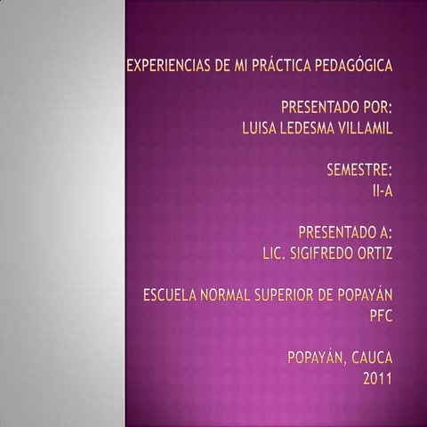 Experiencias de la practica