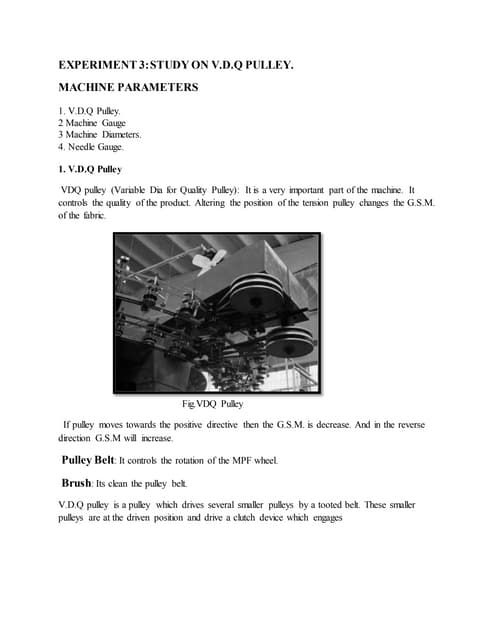 Study on V.D.Q Pulley