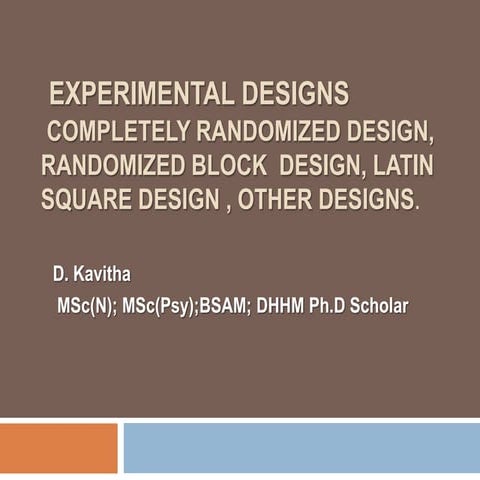 Experimental design