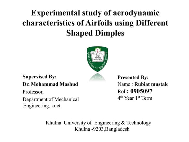 Experimental study of aerodynamic characteristics of airfoils using