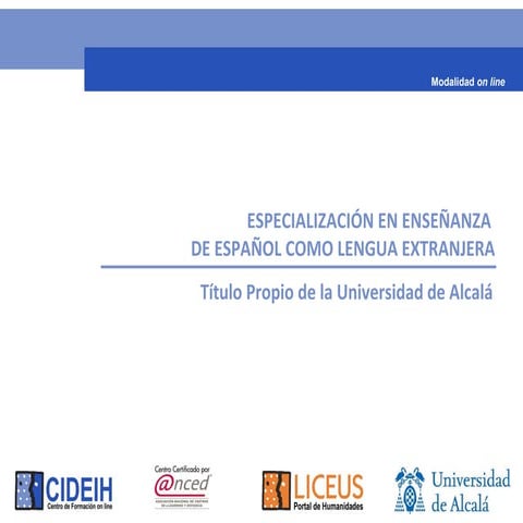 Especialización en Enseñanza como Lengua Extranjera