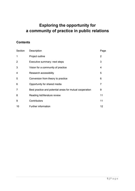 Working towards a community of practice in public relations
