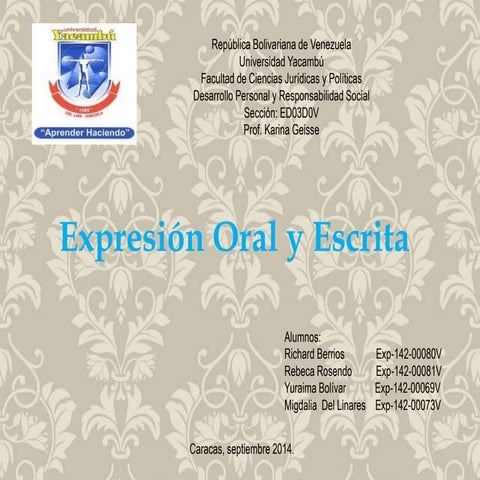 Expresion Oral y Escrita
