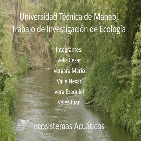 Ecosistemas Acuaticos en la UTM