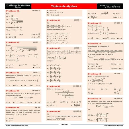 Ex uni 01 Topicos de álgebra