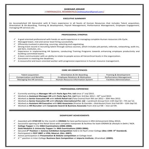 Shikhar Johari - HR Generalist