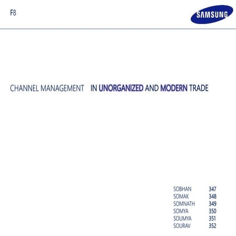 Distribution channel of Samsung - Presented at XIMB