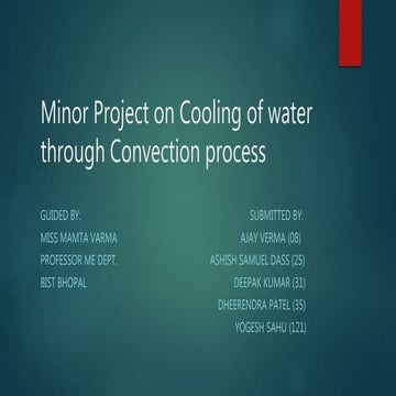 Minor Project on Cooling of water through Convection