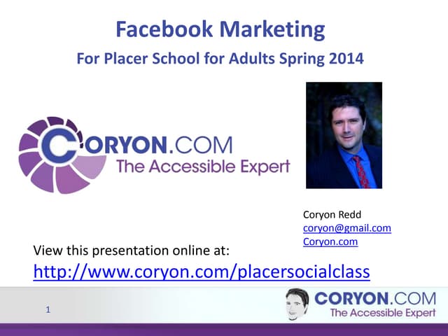 Facebook Marketing - Placer School for Adults Spring 2014