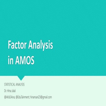 Factor analysis in AMOS