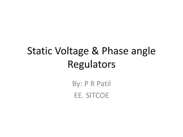 Facts   static voltage & phase angle regulators