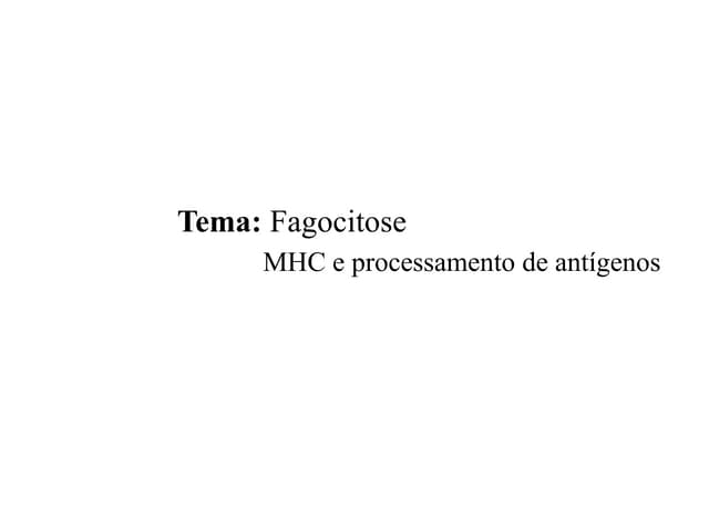 Fagocitose e MHC I,II, Inflamacao, plasmocitos
