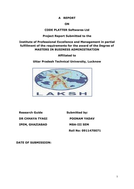  summer tranig Finance  report