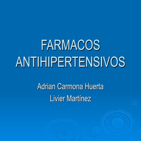 Farmacos antihipertensivos 