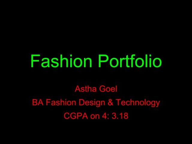 Fashion portfolio astha goyel