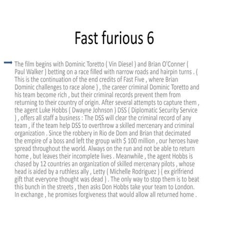 Fast furious