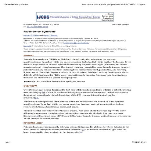 Fat embolism syndrome