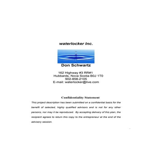waterlocker Business Plan 2010