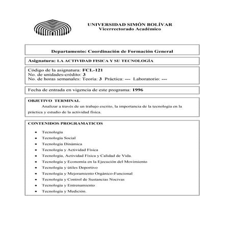 Fcl 121 la actividad fisica y su tecnología