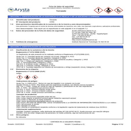 Hoja de Seguridad Terrazole