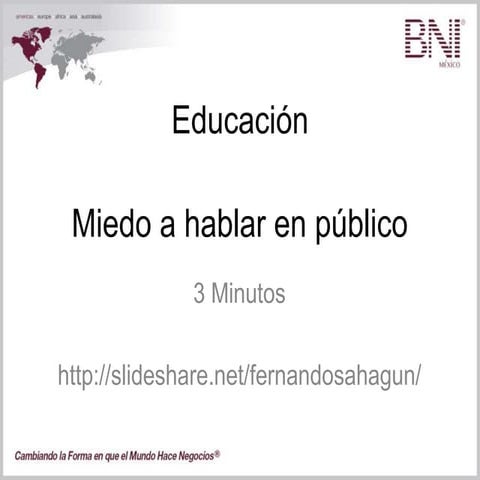 BNI Miedo a hablar en público