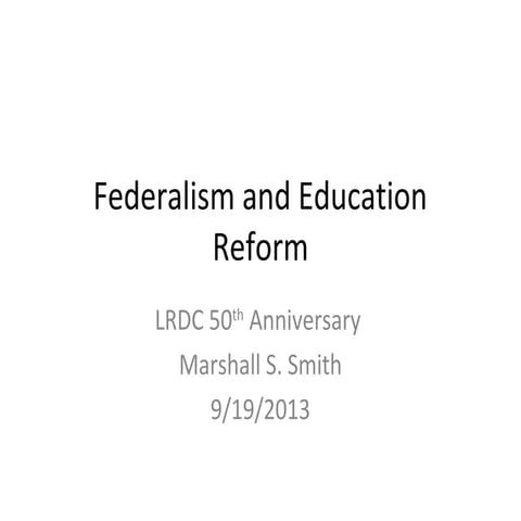 Federalism and education policy