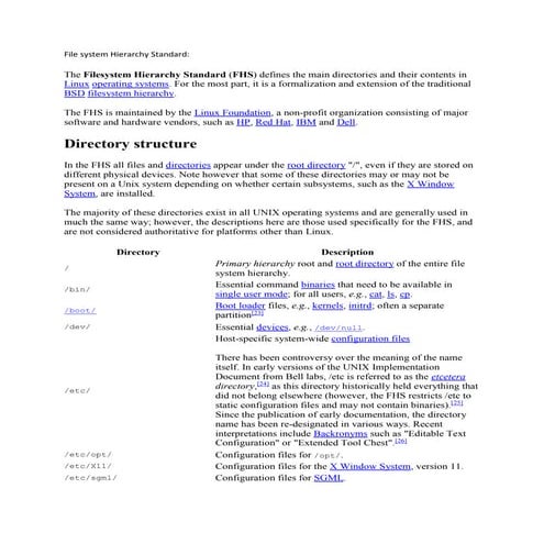 File system hierarchy standard