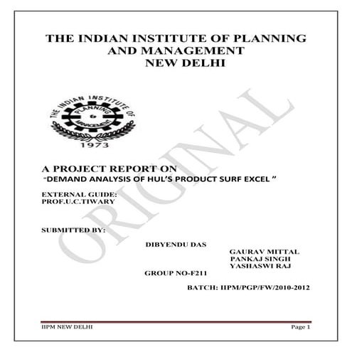 Final docDEMAND FORECASTING OF HUL