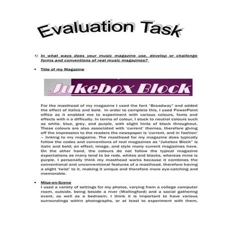 Final Media Evaluation